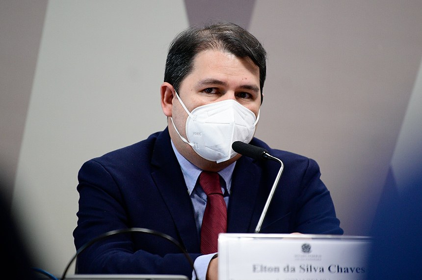 Último a depor na CPI da Pandemia, Elton da Silva Chaves, disse que ficou surpreso com o adiamento da votação do relatório técnico que poderia barrar o uso da cloroquina Pedro França/Agência Senado 