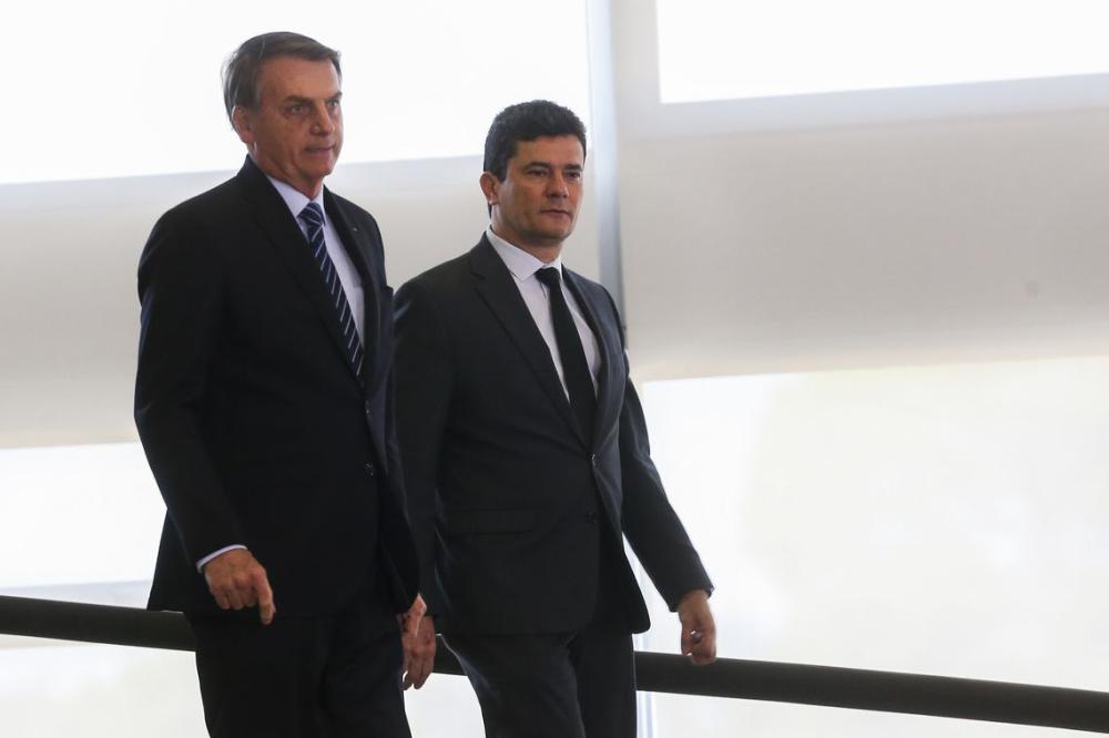 Jair Bolsonaro e Sergio Moro (Foto: Antonio Cruz/Agência Brasil)