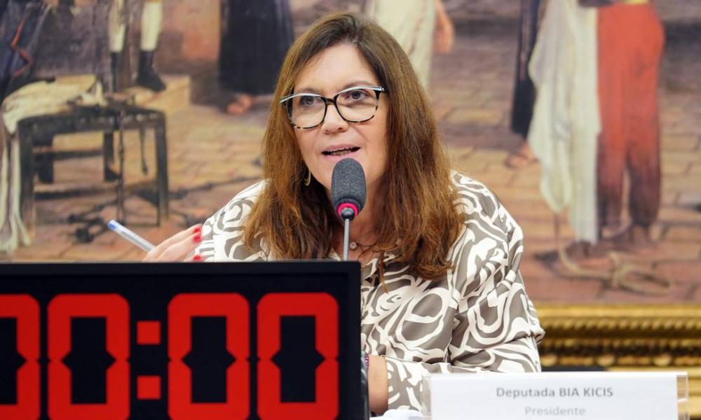 Bia Kicis (PSL-DF) preside sessão em que governo foi derrotado Foto: Pablo Valadares / Câmara dos Deputados