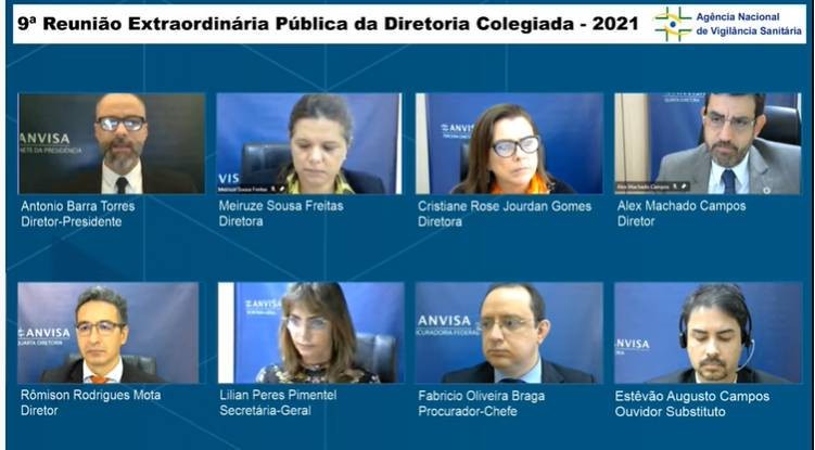 Diretores da Anvisa se reuniram para decidir sobre a importação da Sputnik V e da Covaxin - (Foto: Reprodução/YouTube)