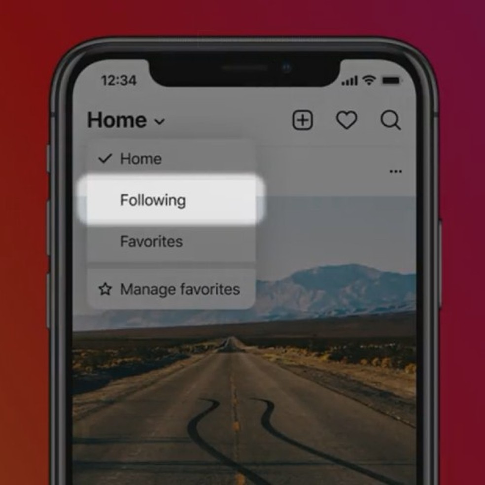 Além do feed atual, Instagram terá feed que seguem ordem cronológica e destacam contas favoritas — Foto: Reprodução/Instagram