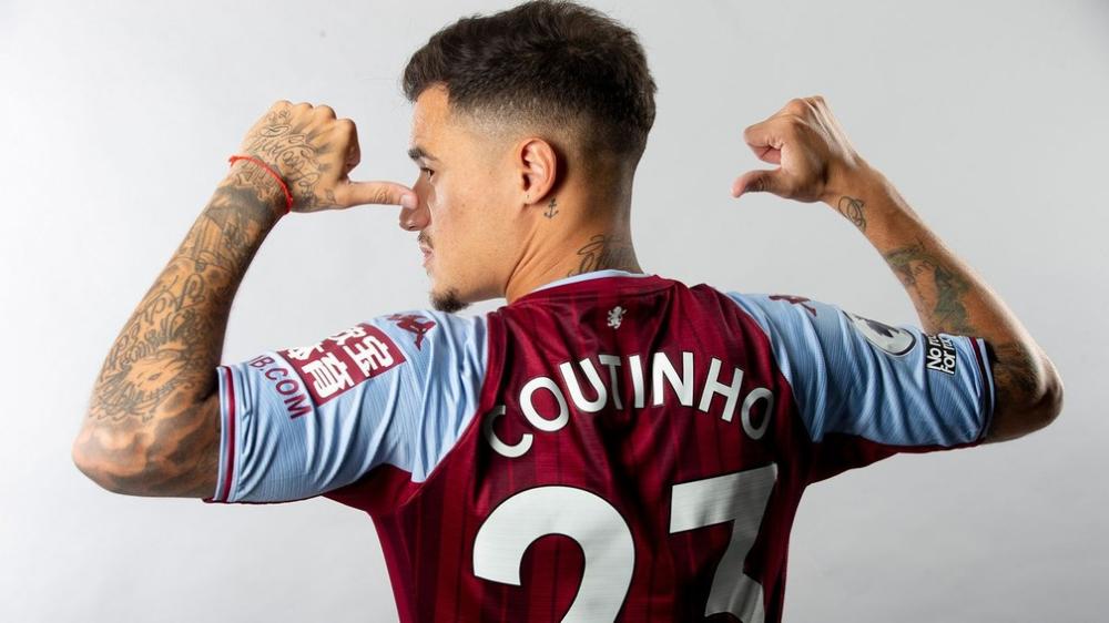 Philippe Coutinho veste a camisa 23 do Aston Villa — Foto: Neville Williams/Aston Villa FC