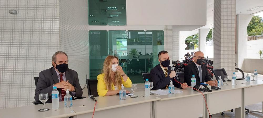 Entrevista coletiva dos três ramos do MP na PB (Foto: Oscar Xavier/TV Correio)