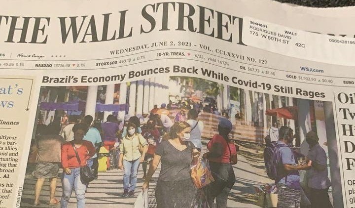 Jornal destaca recuperação econômica do Brasil em meio à pandemia - (Foto: Reprodução)