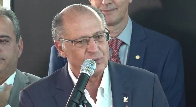 O ex-governador Geraldo Alckmin, durante ato de filiação ao PSB, em Brasília REPRODUÇÃO
