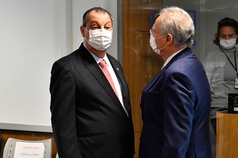Omar Aziz, presidente, e Renan Calheiros, relator da CPI da Pandemia - Waldemir Barreto/Agência Senado
