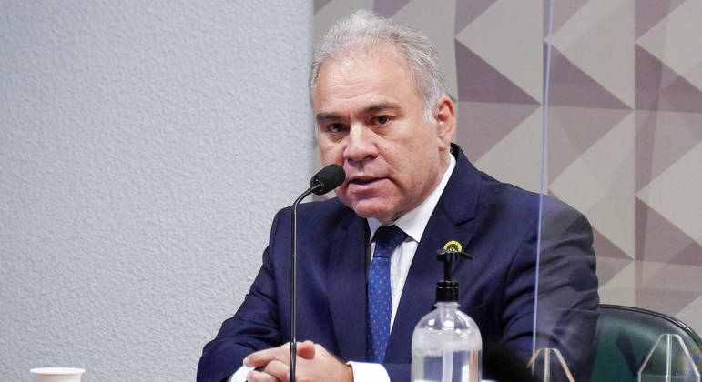 O ministro da Saúde, Marcelo Queiroga, durante audiência no Senado ROQUE DE SÁ/AGÊNCIA SENADO - ARQUIVO