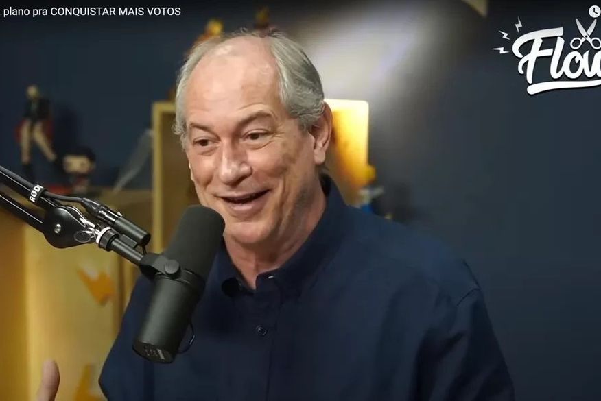 Pré-candidato à Presidência pelo PDT, Ciro Gomes participa de entrevista ao podcast Flow em 6 de junho de 2022. (Foto: Reprodução/Flow)