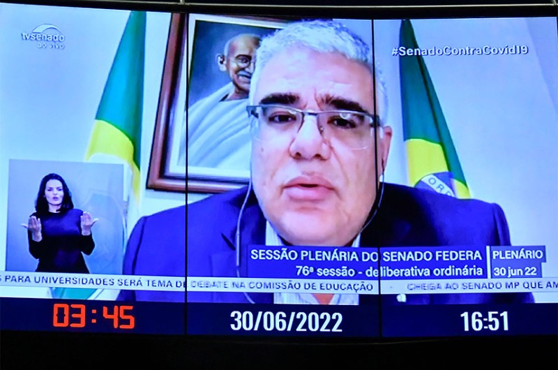O senador Eduardo Girão lembrou da Operação Lava Jato, para ele o maior legado histórico no combate à corrupção no Brasil, mas afirmou que esse legado vem sendo ameaçado desde então - Waldemir Barreto/Agência Senado