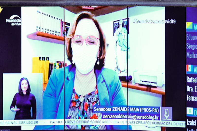 A senadora Zenaide Maia afirmou que não é verdadeira a ideia de que o governo do presidente Jair Bolsonaro é defensor da ética e da família - Jefferson Rudy/Agência Senado