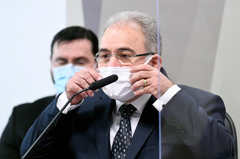 Ministro da Saúde, Marcelo Queiroga, disse na CPI da Pandemia que não vê "do ponto de vista epidemiológico" justificativa contra a Copa América no Brasil - Jefferson Rudy/Agência Senado