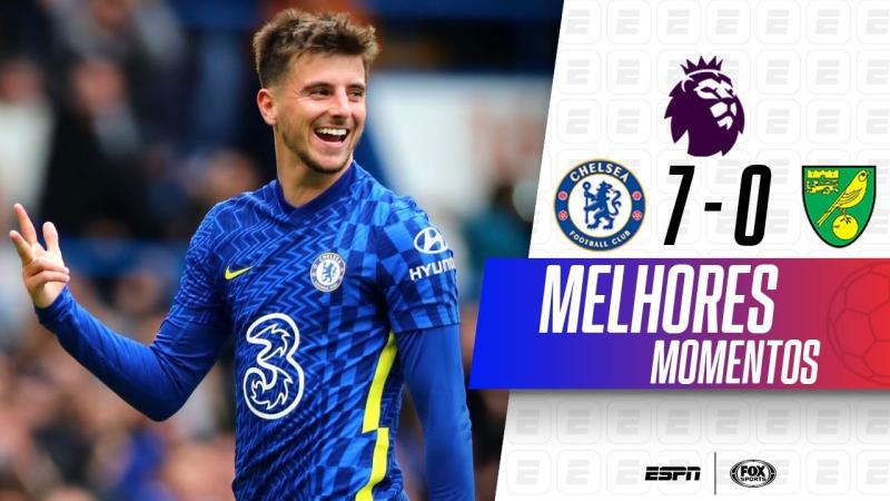 #Chelsea #PremierLeague #ESPNnoStarPlus MOUNT ANOTA HAT-TRICK, E CHELSEA MASSACRA O NORWICH POR 7 A 0 NA PREMIER LEAGUE | Melhores Momentos