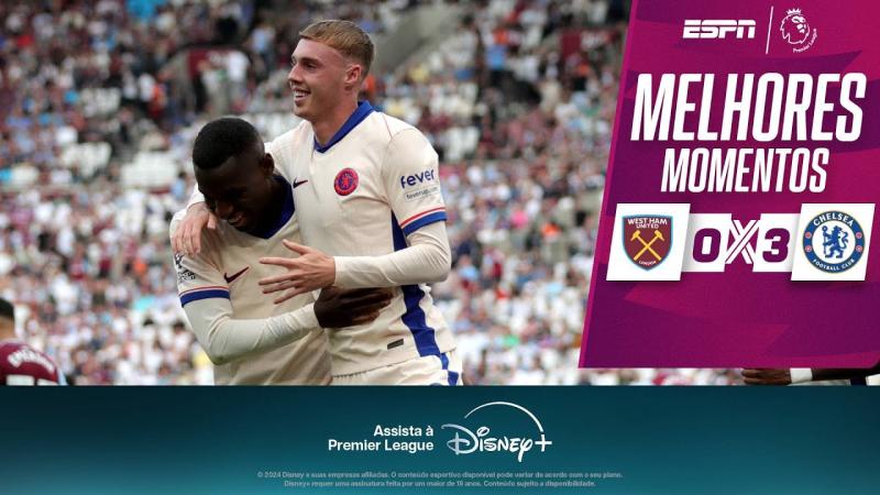 Com dois gols e uma assistência de Jackson, Chelsea vence o West Ham pela Premier League